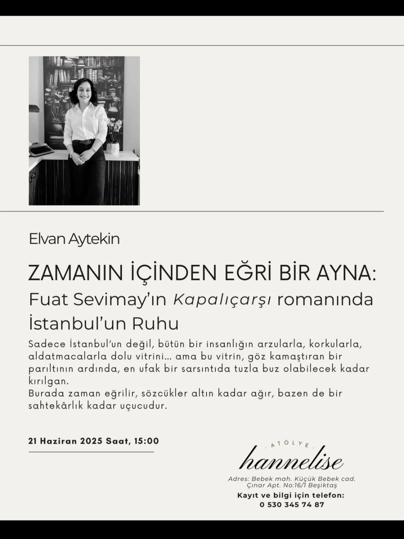 Zamanın İçinden Eğri Bir Ayna etkinliğinden bir anı