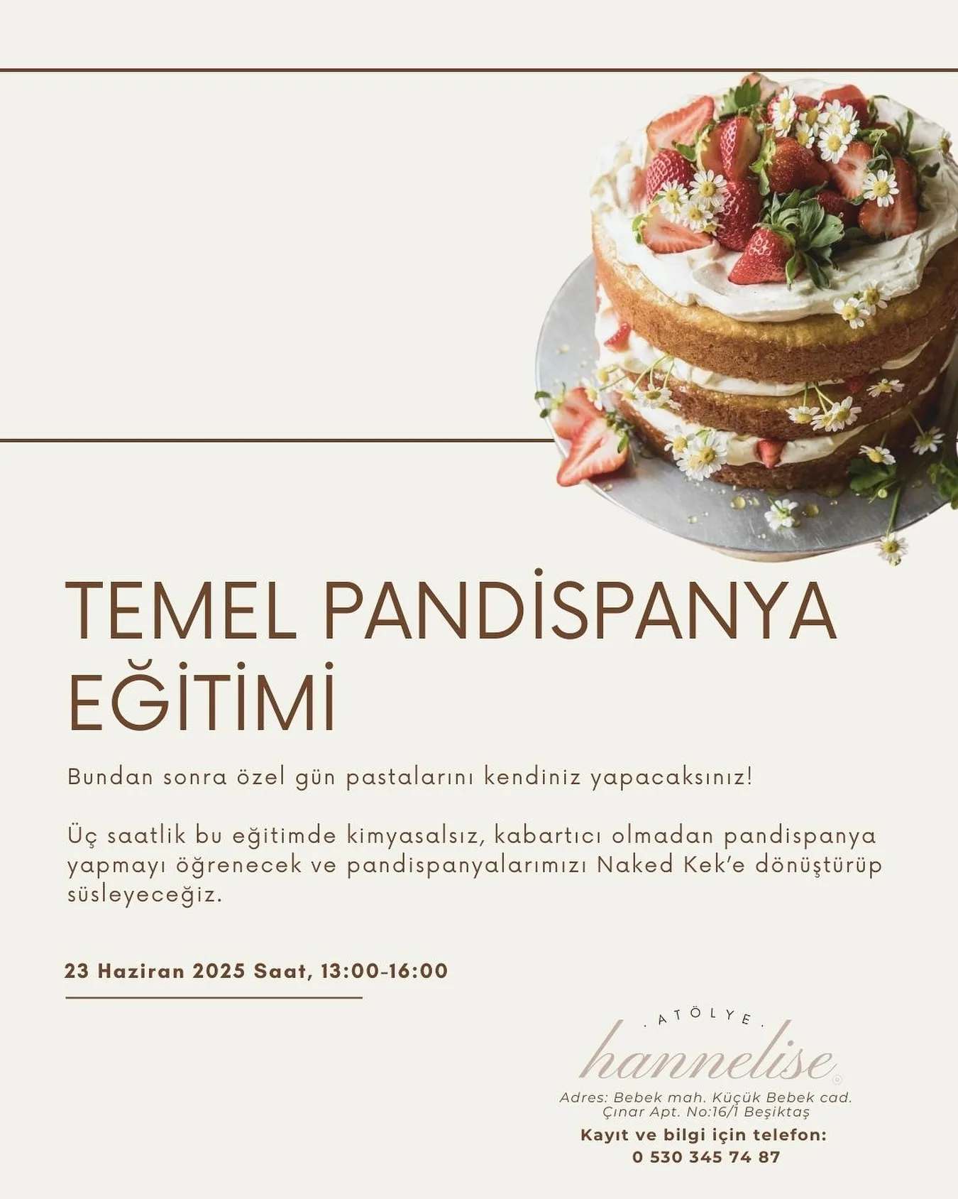 Temel Pandispanya Atölyesi etkinliğinden bir anı